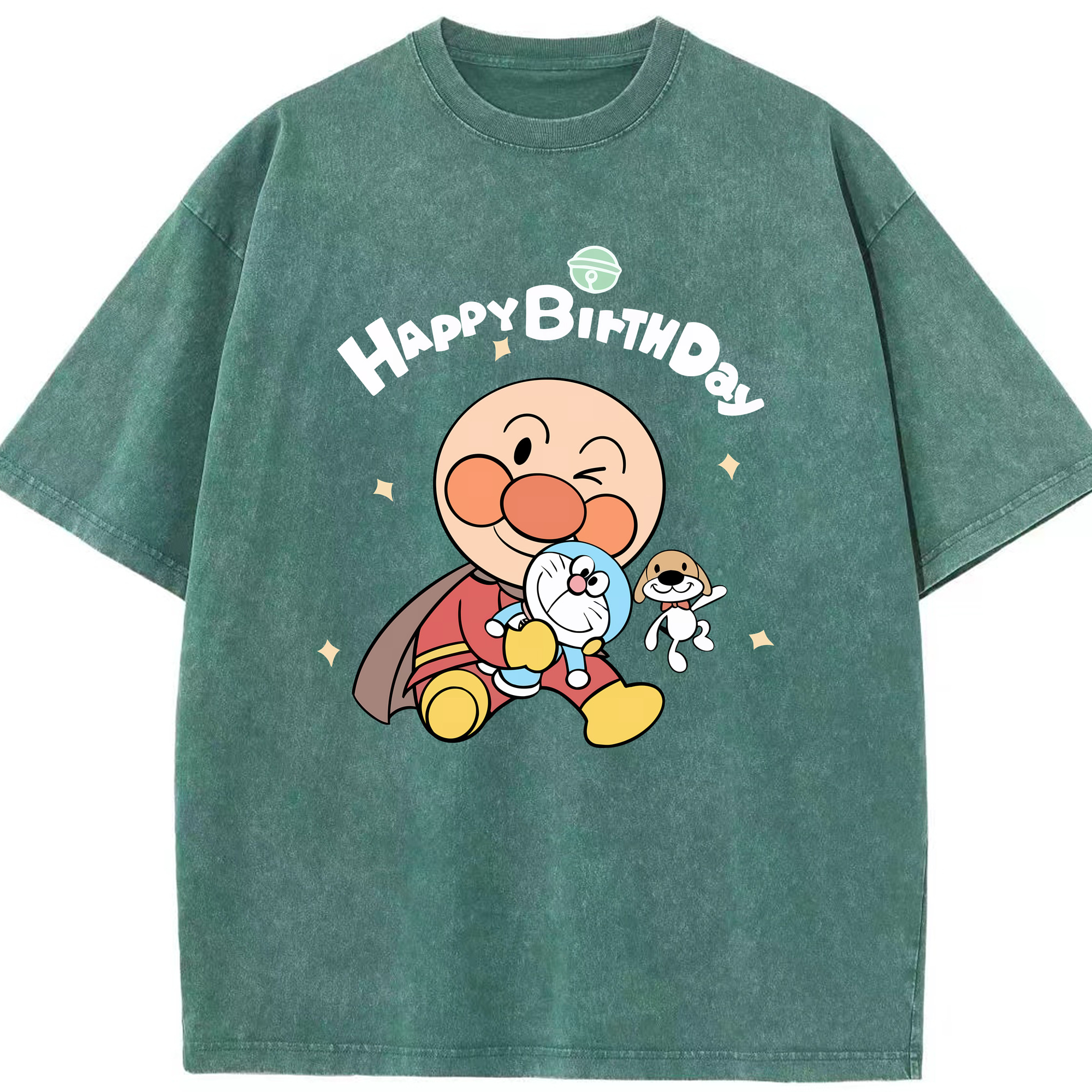 （画像用） アンパンマン Anpanman 綿100% ヴィンテージ風 半袖Tシャツ（フロントプリント）
